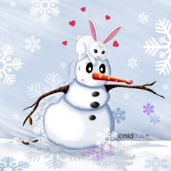 Coupon "Bonhomme de Neige-Fond bleu -PRECOMMANDE