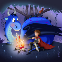 Coupon "Dragon et feu de camp" version garçon -PRECOMMANDE