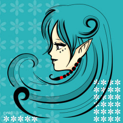 Coupon "Portrait d'Elfe" version turquoise -PRECOMMANDE