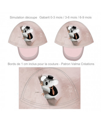 Coupons chaussons de bébé "Koala beige" Velours- PRECOMMANDE