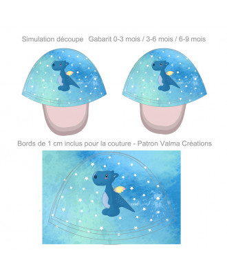 Coupons chaussons de bébé "Petit Dragon bleu" Velours- PRECOMMANDE