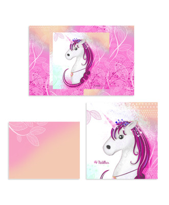 Kit de tissus pour "Housse de bouillotte- Licorne Rose"-PRECOMMANDE