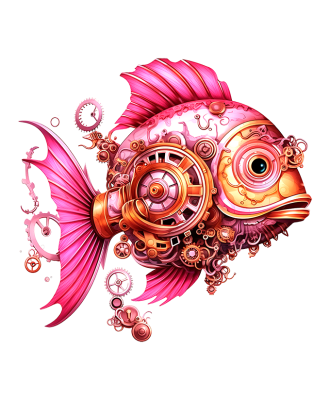 Coupon "Poisson steampunk"-PRECOMMANDE