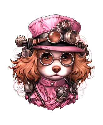 Coupon "Chien Cavalier King Charles steampunk"-PRECOMMANDE