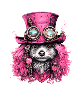 Coupon "Chien Schnauzer steampunk"-PRECOMMANDE