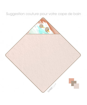 Coupon Cape de bain pour bébé "Cygnes" Velours souple- en stock