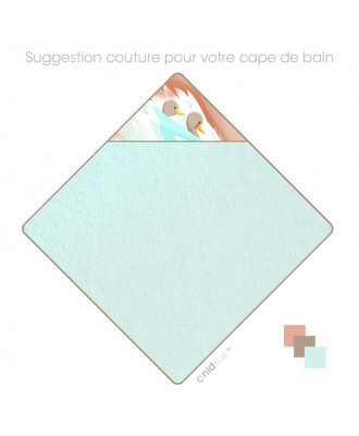 Coupon Cape de bain pour bébé "Cygnes" Velours souple- en stock