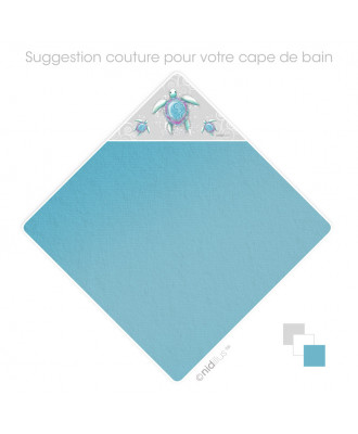 Coupon Cape de bain pour bébé "Tortue de mer" Velours souple- en stock