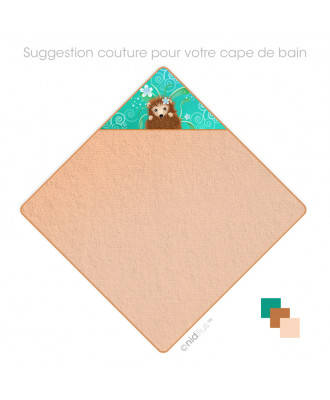 Coupon Cape de bain pour bébé "Hérisson en boule" Velours souple- en stock