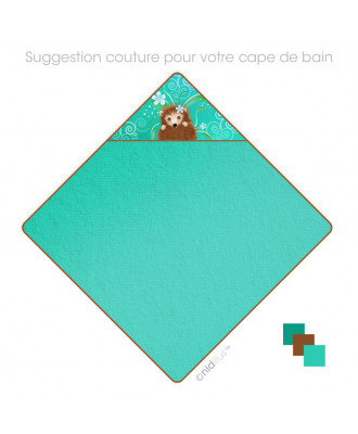 Coupon Cape de bain pour bébé "Hérisson en boule" Velours souple- en stock