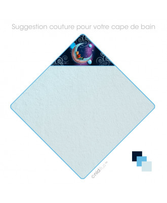 Coupon Cape de bain pour bébé "Dessin dans les étoiles" Velours souple- en stock